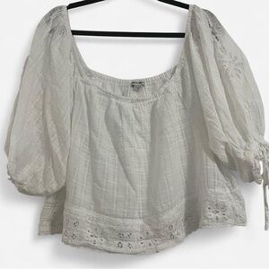American Eagle Outfitters White Peasant Blouse Cottage Core Women’s XL